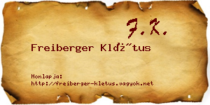 Freiberger Klétus névjegykártya